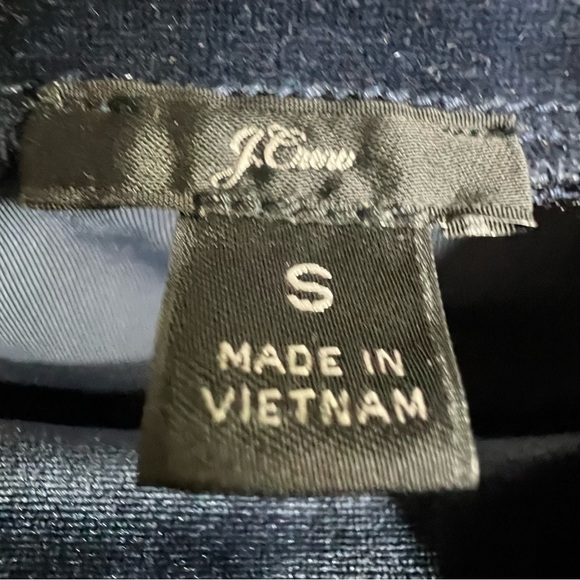 J. Crew Blue Velvet Sleeveless Mock Neck Top Size Small - Picture 8 of 8